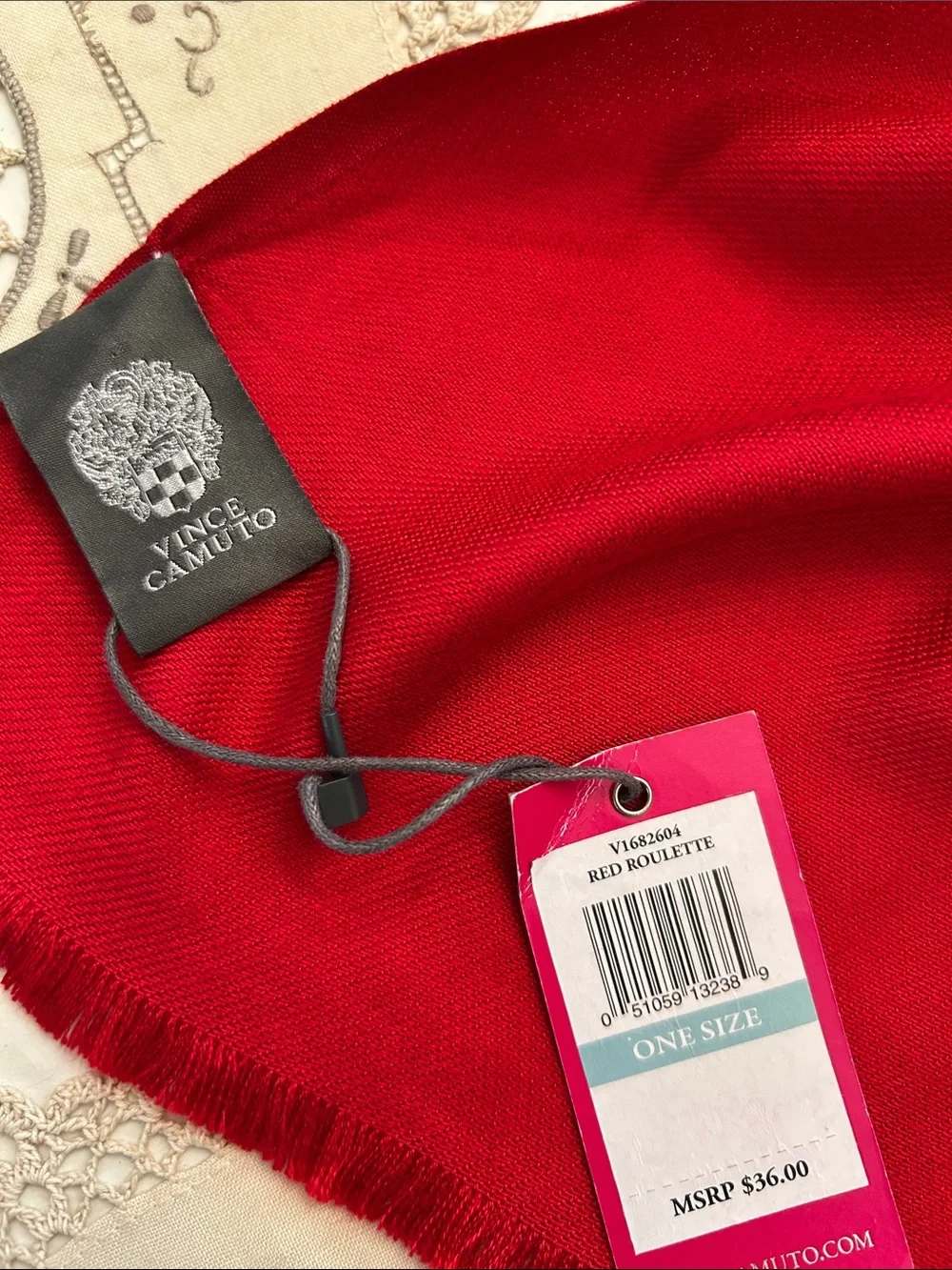 Vince Camuto Vibrant Red Wrap Scarf / shawl, viscose size 80”x 26”